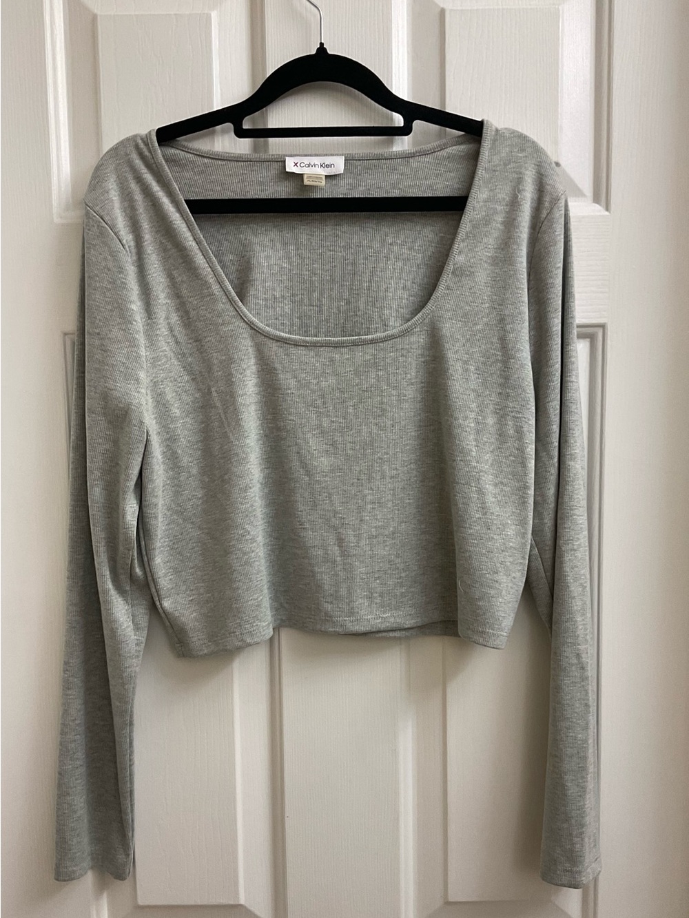 CALVIN KLEIN Long Sleeve Cropped Top Size XL